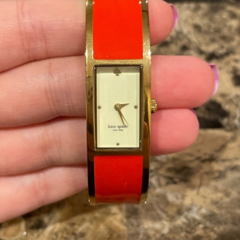 Kate Spade Carousel Red Enamel Women's Bangle Watch - Picture 2 of 8